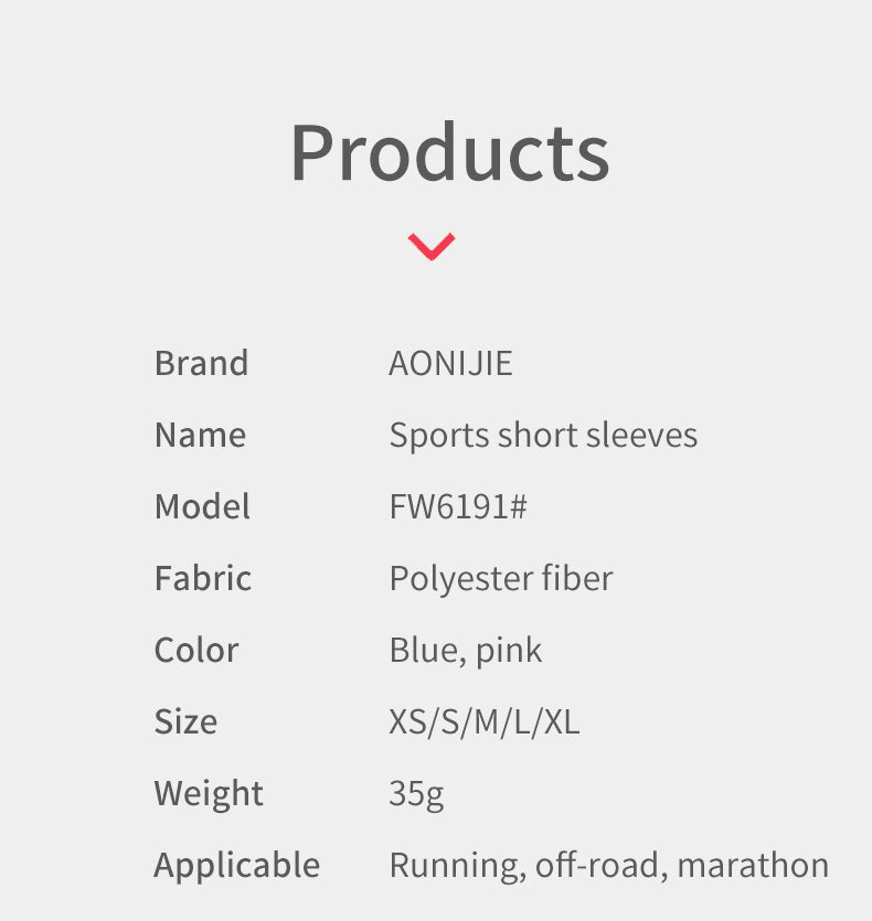 Aonijie FW6191 Breathable Women's Short Sleeves Sports T-shirts- PINK