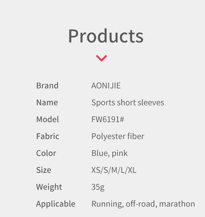 Aonijie FW6191 Breathable Women's Short Sleeves Sports T-shirts- PINK