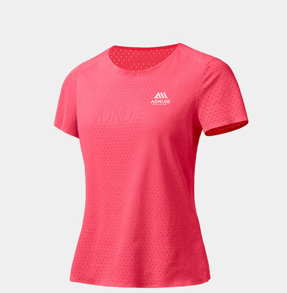 Aonijie FW6191 Breathable Women's Short Sleeves Sports T-shirts- PINK