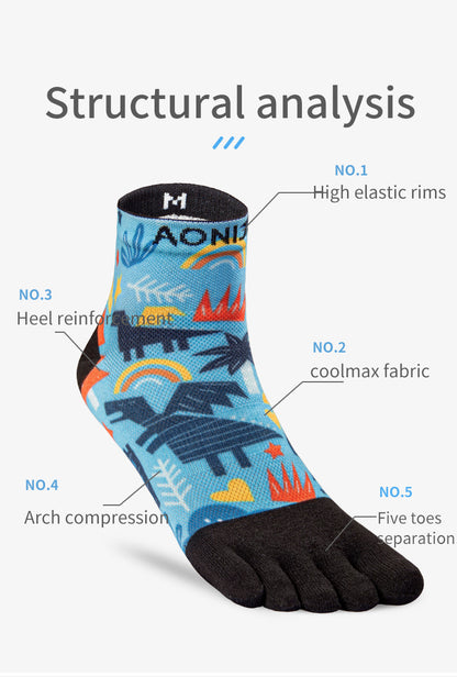 AONIJIE E4842 Sports Quick Drying Split Toe Socks 3 Pairs - LARGE