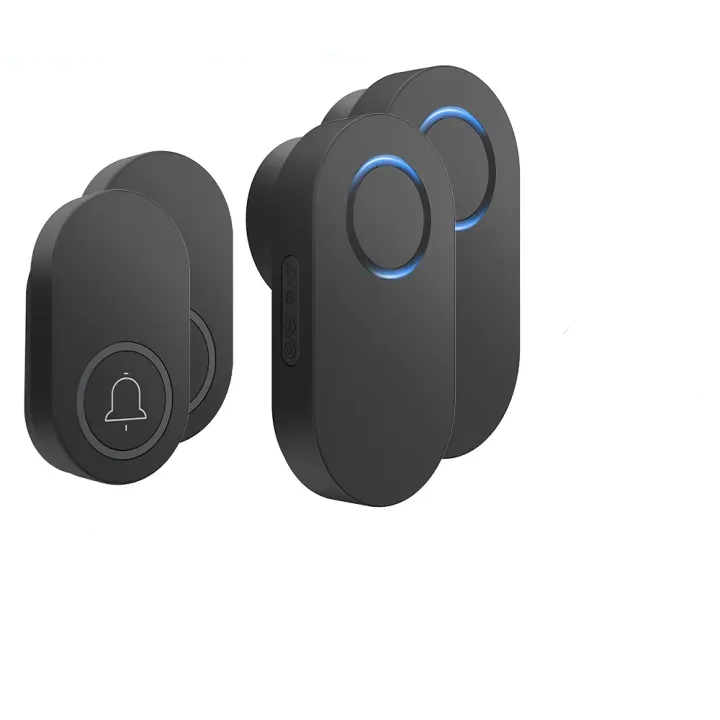 SMATRUL Wireless Doorbell BATTERY MODEL [2 BUTTONS - 2 RECEIVERS] - Black