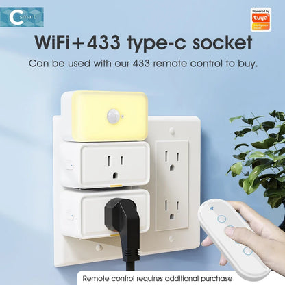 Tuya Smart Plug US Mini Smart Home Outlet Power Monitor Timer APP Voice Works With Alexa Google Home 15A