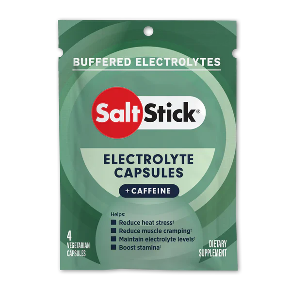BOTTLE 100ct - SaltStick Race Ready Electrolyte Caps Plus + Caffeine - buffered electrolyte salts