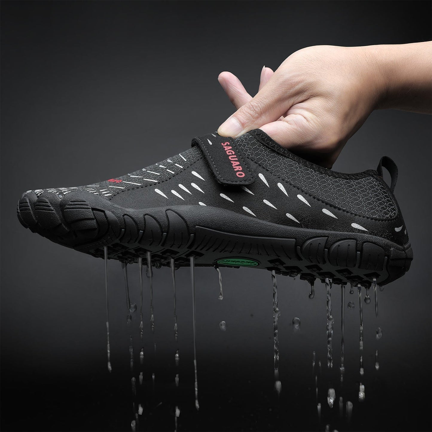 Saguaro Dive III Breathable Minimalist Barefoot Water Shoes - BLACK