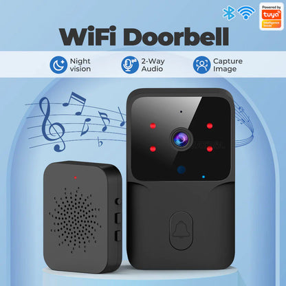 SMATRUL TUYA Wireless Intelligent  High-Definition Camera Wi-Fi Doorbell  (Outdoor) - Black1 / 1