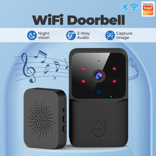 SMATRUL TUYA Wireless Intelligent  High-Definition Camera Wi-Fi Doorbell  (Outdoor) - Black1 / 1