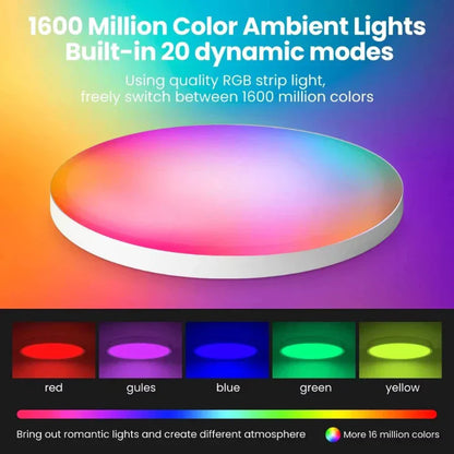 Tuya Wi-fi Smart Ceiling Light LED Bulb RGBCW 24W Dimmable Light Smart Life Works With Alexa Google Home