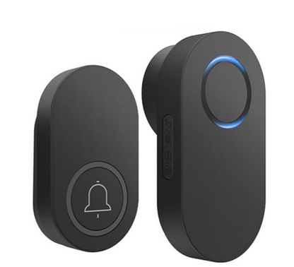 SMATRUL Self-Powered Wireless Model Doorbell [1 BUTTON - 1 RECEIVER] - Black