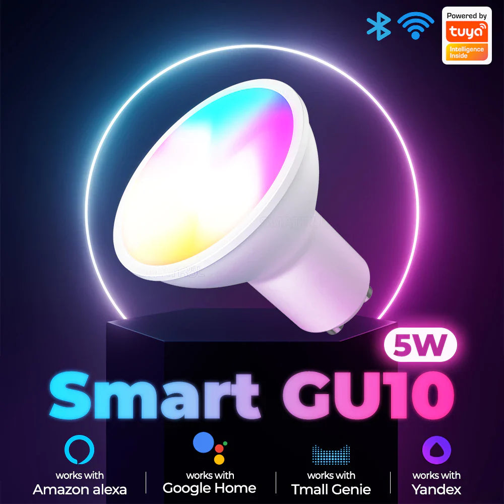 Tuya GU10 Wi-Fi Smart Light LED Bulbs Smart Life Remote Control Work with Alexa, Google Home