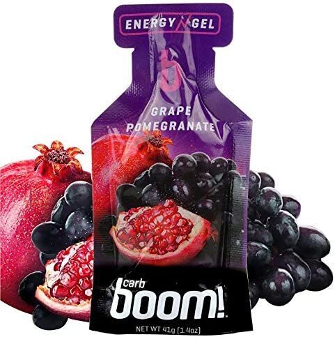 Carb BOOM Energy Gel [GRAPE POMEGRANATE] Single Serve Packet Sachet 41g - EXP DATE MAY 23, 2026