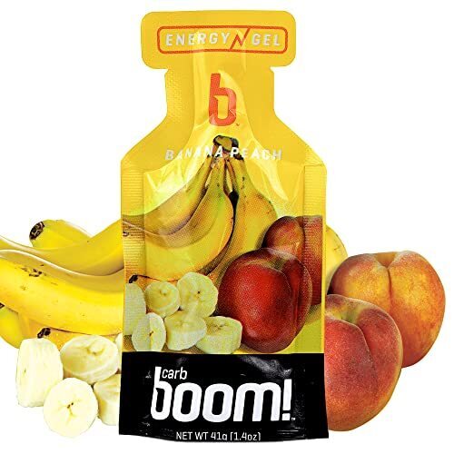 Carb BOOM Energy Gel [BANANA PEACH] Single Serve Packet Sachet 41g - EXP DATE MAY 23, 2026