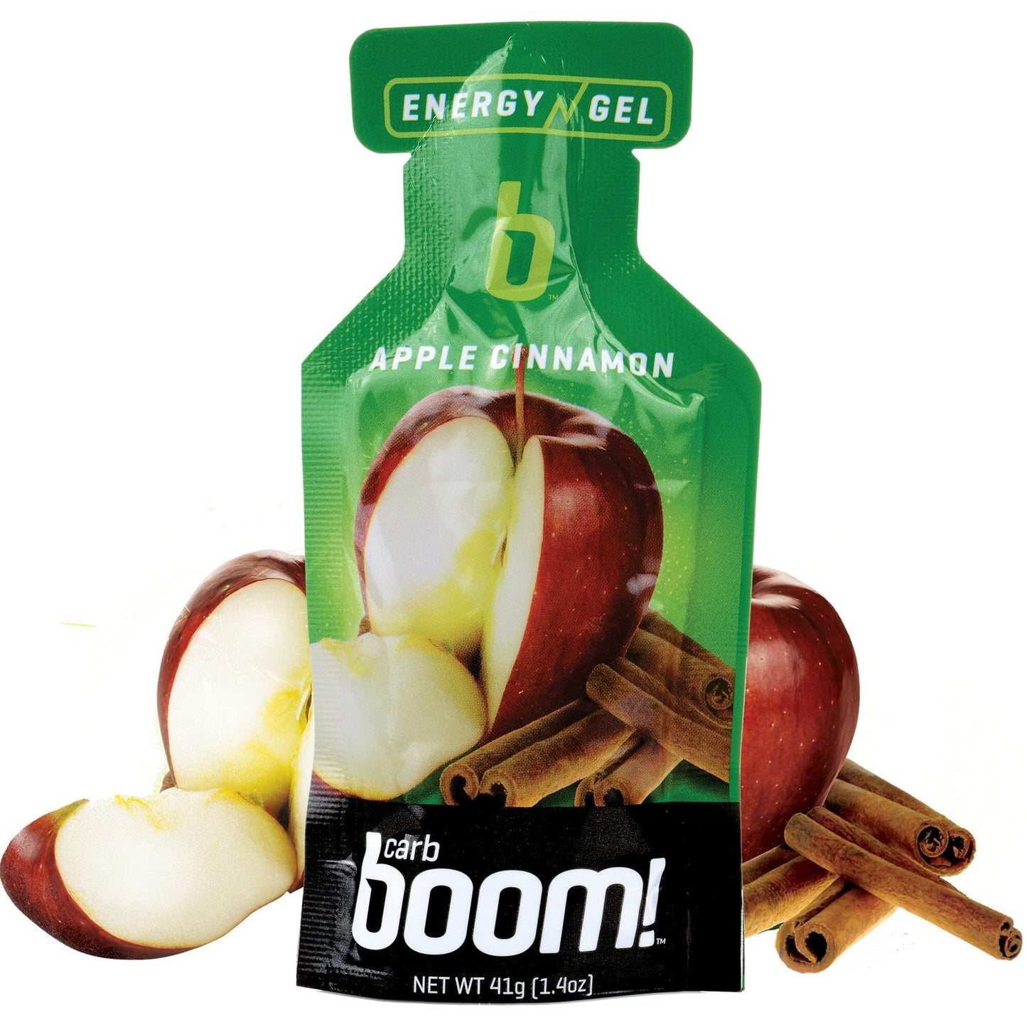 Carb BOOM Energy Gel [APPLE CINNAMON] Single Serve Packet Sachet 41g - EXP DATE MAY 23, 2026