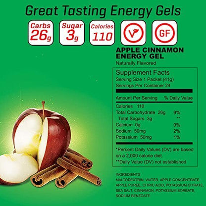 Carb BOOM Energy Gel [APPLE CINNAMON] Single Serve Packet Sachet 41g - EXP DATE MAY 23, 2026