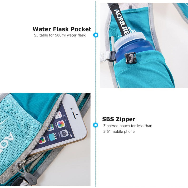 Aonijie MINT GREEN Hydration Backpack Running Vest 5L (vest only - flask, bladder or bottles are sold seperately)