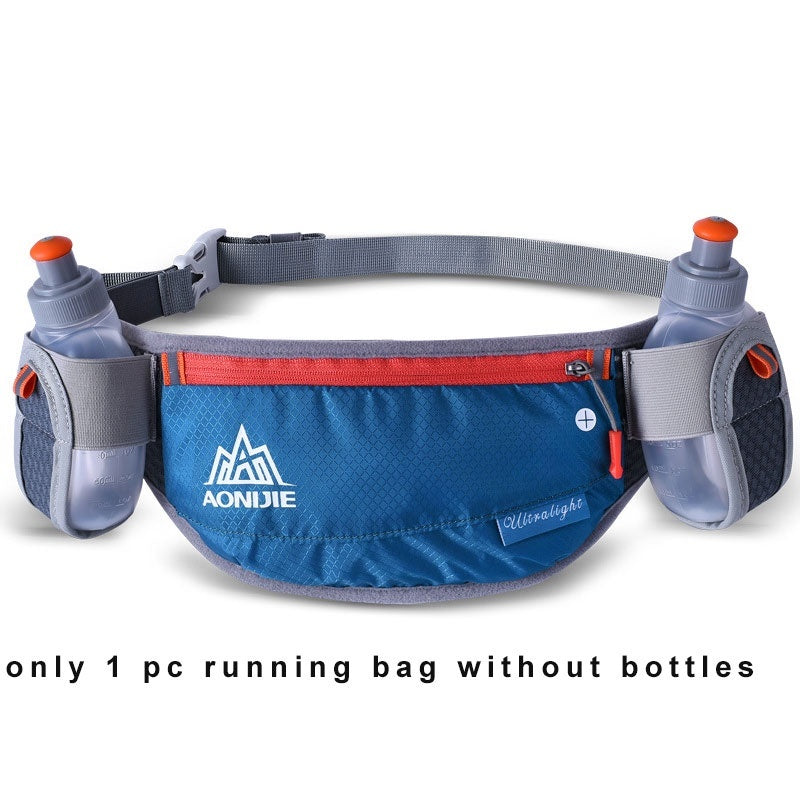 AONIJIE Running Hydration Belt [with 2 pockets for 170ML water bottles] - DARK BLUE