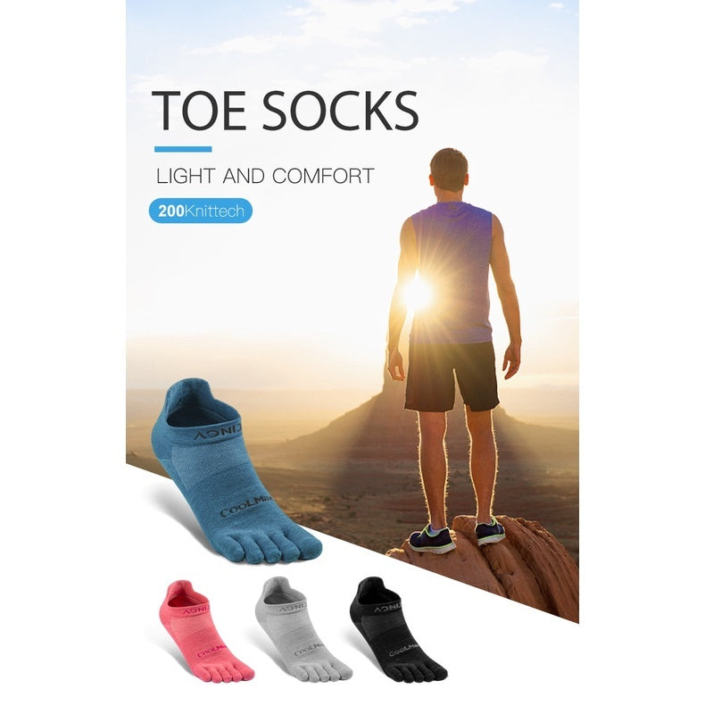 AONIJIE Low Cut Cool Max Toe Socks [Gray] - LARGE