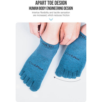 AONIJIE Low Cut Cool Max Toe Socks [Black] - SMALL