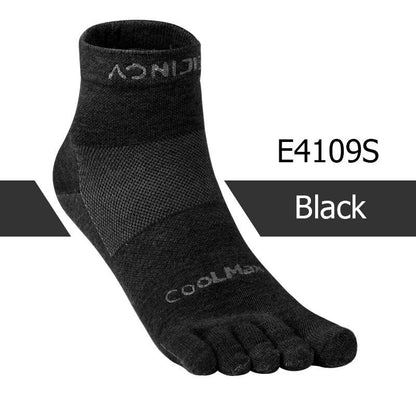 AONIJIE Cool Max Toe Socks [Black] - MEDIUM