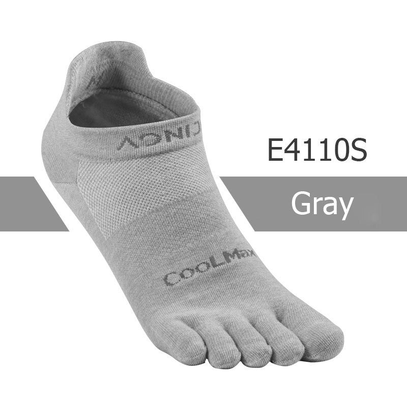 AONIJIE Low Cut Cool Max Toe Socks [Gray] - LARGE