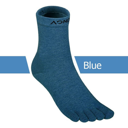 AONIJIE Mid Calf Toe Socks [Blue] - LARGE