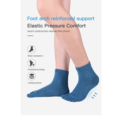 AONIJIE Mid Calf Toe Socks [Black] - MEDIUM
