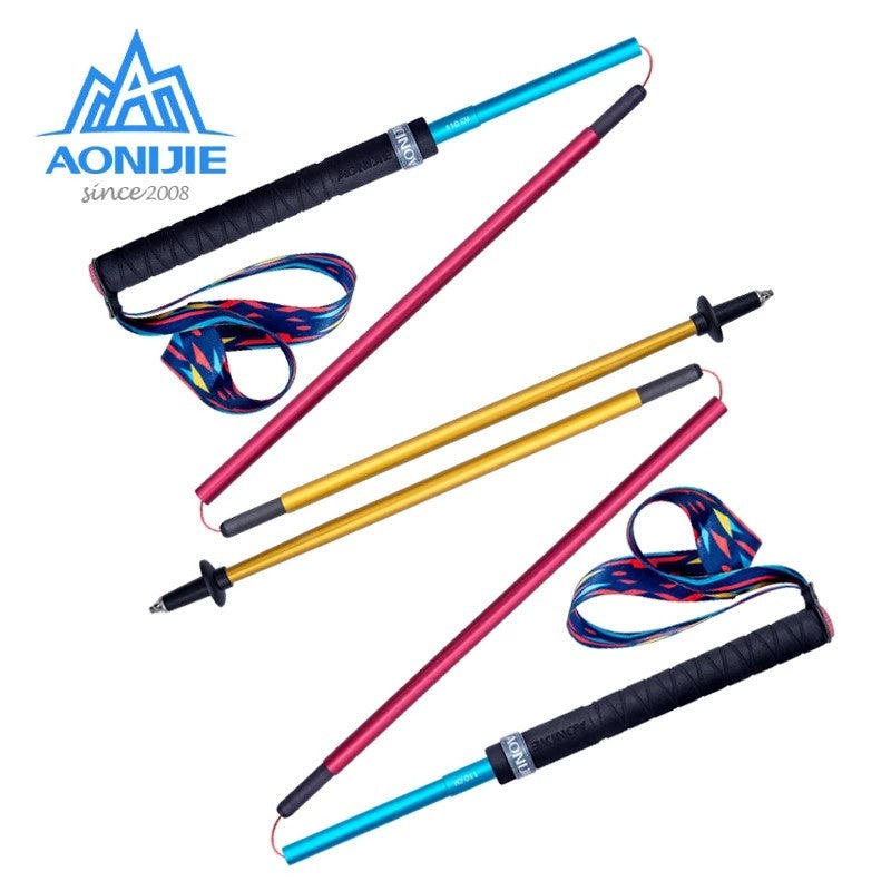 AONIJIE 130cm Carbon Fiber Hiking Pole (Rainbow) - [2 PCS]