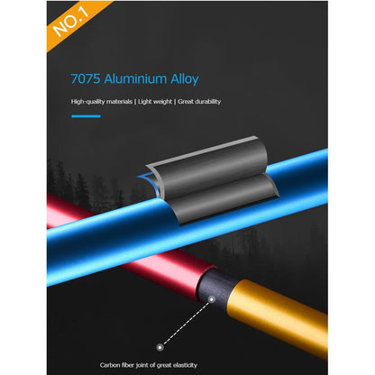 AONIJIE 130cm Carbon Fiber Hiking Pole (Rainbow) - [2 PCS]