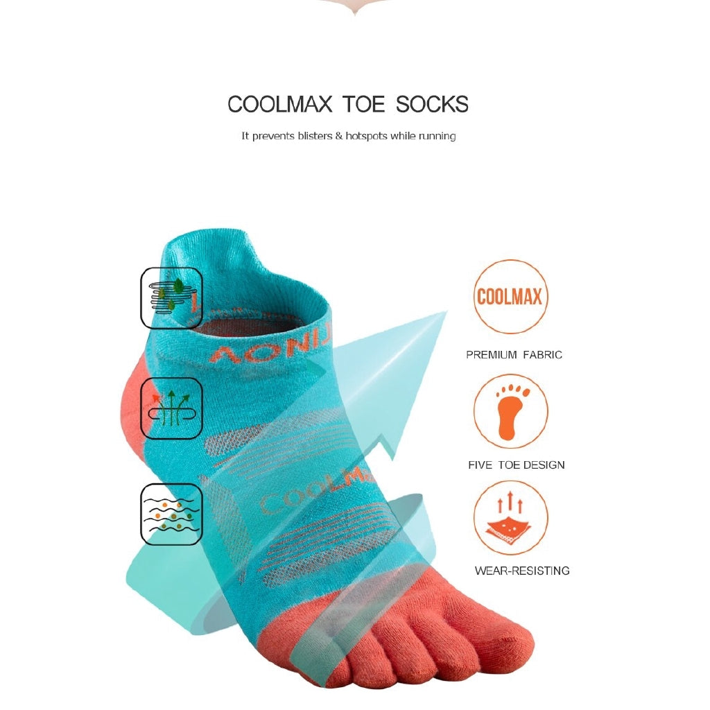 AONIJIE Cool Max Toe Socks [3 pairs] - LARGE