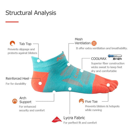 AONIJIE E4802 Cool Max Toe Socks [3 pairs] - SMALL