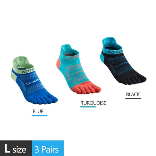 AONIJIE LOW CUT Cool Max Toe Socks [3 pairs] - LARGE