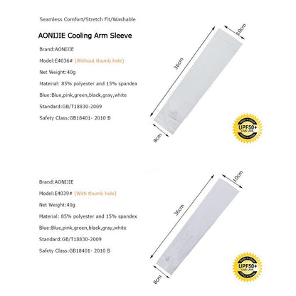 AONIJIE Cooling Arm Sleeves [Pink] - NO THUMB HOLE