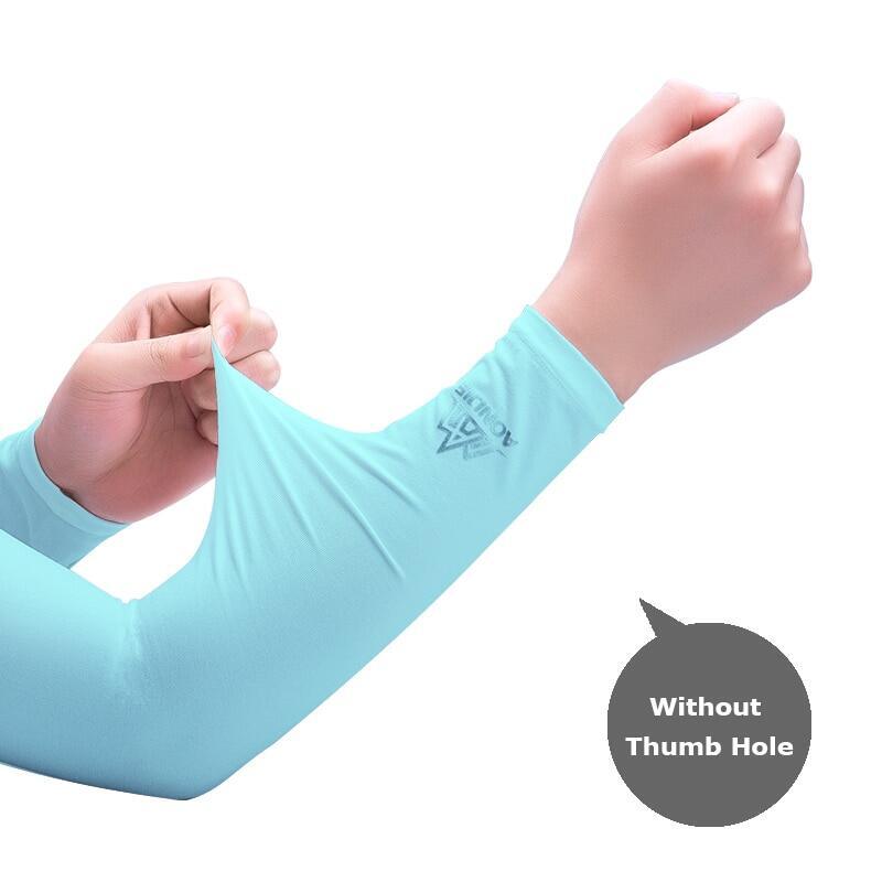 AONIJIE Cooling Arm Sleeves [Blue] - NO THUMB HOLE