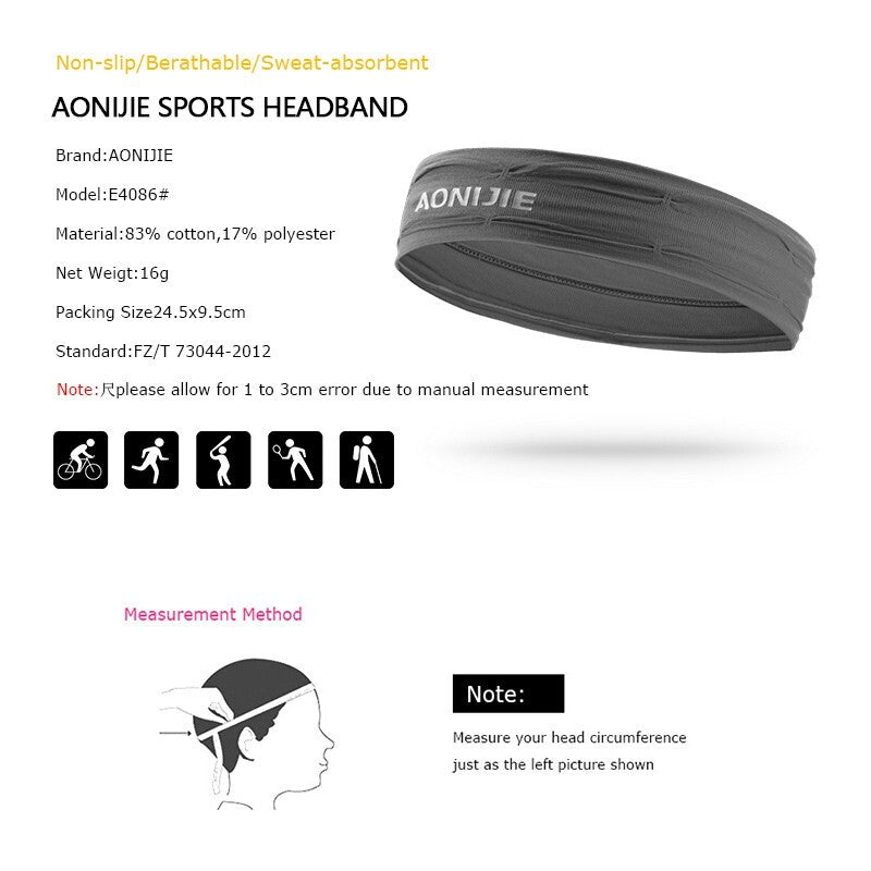 AONIJIE Sweatband Headband [YELLOW GREEN]