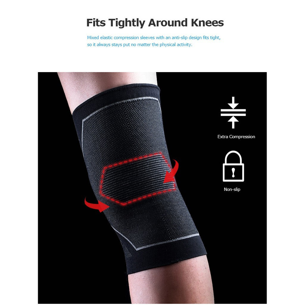AONIJIE 1 PC Compression Knee Pad / Knee Brace Support  [BLACK MEDIUM]