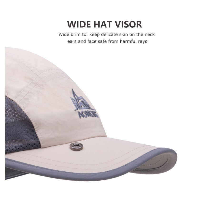 AONIJIE Visor Neck Cover Hat - KHAKI
