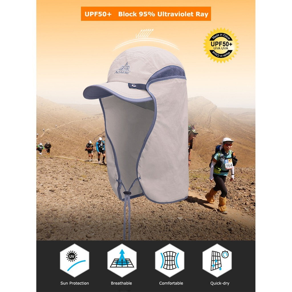 AONIJIE Visor Neck Cover Hat - BLUE