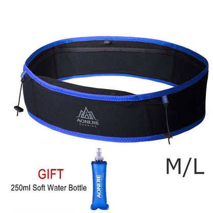 AONIJIE Slim Waist Belt with 250ML Soft Flask  [BLACK BLUE M/L]