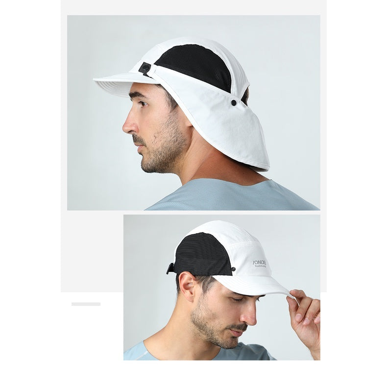 AONIJIE Sun Protection Cap with Detachable Neck Flap Cover - KHAKI