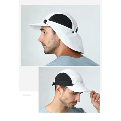 AONIJIE Sun Protection Cap with Detachable Neck Flap Cover - KHAKI