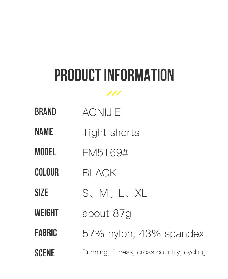 AONIJIE Men's Quick Drying Compression Running Shorts [Black] -SMALL