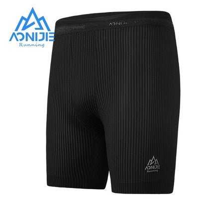 AONIJIE Men's Quick Drying Compression Running Shorts [Black] -SMALL