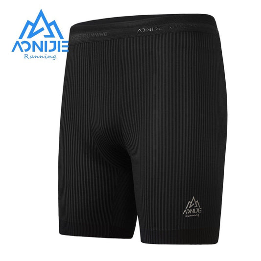 AONIJIE Men's Quick Drying Compression Running Shorts [Black] -SMALL