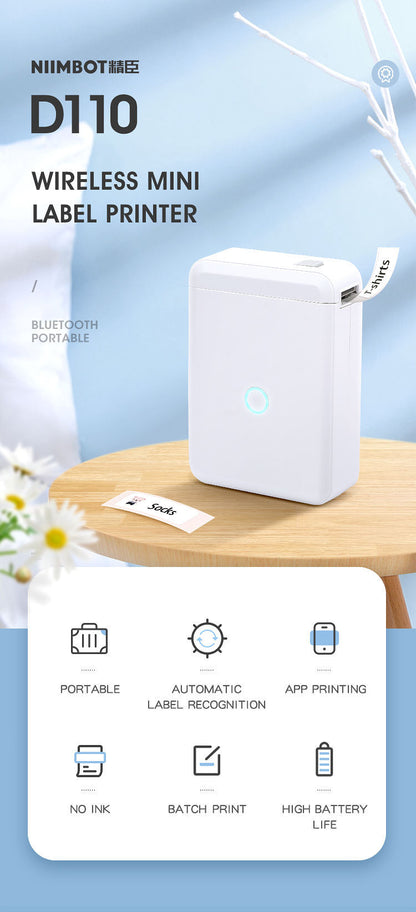 NIIMBOT [ D110 ] Portable Label Printer 12-15mm Width - WHITE