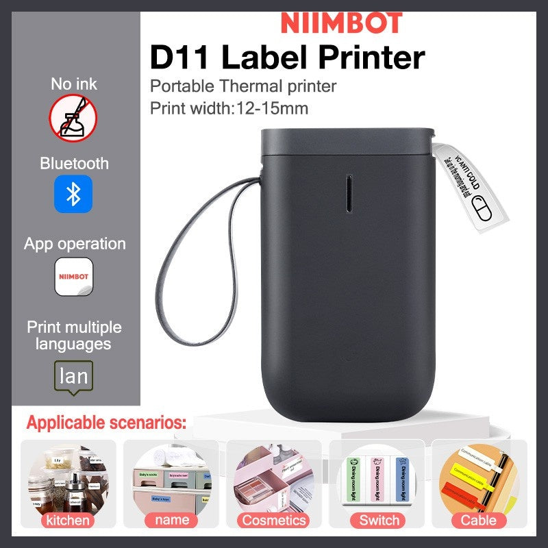 NIIBOT [ D11 ] Portable Label Printer 12-15mm Width - BLACK