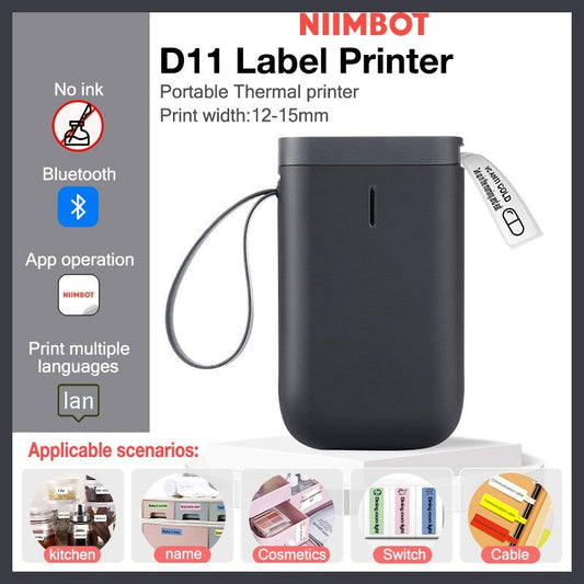 NIIBOT [ D11 ] Portable Label Printer 12-15mm Width - BLACK