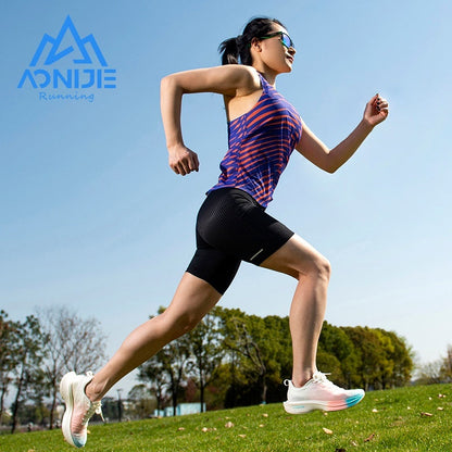 AONIJIE Women's Quick Drying Compression Running Shorts [Large] - BLACK