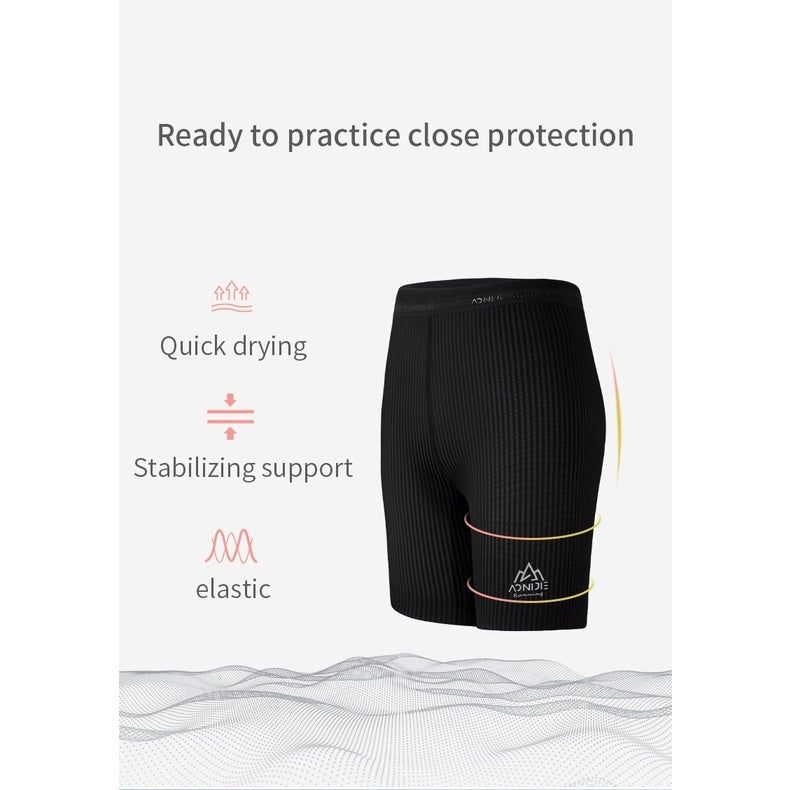AONIJIE Women's Quick Drying Compression Running Shorts [Large] - BLACK