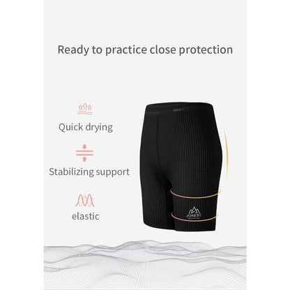 AONIJIE Women's Quick Drying Compression Running Shorts [Large] - BLACK