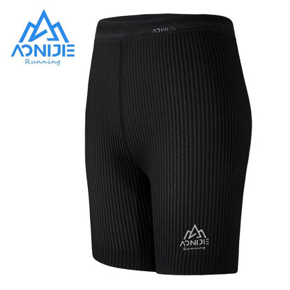 AONIJIE Women's Quick Drying Compression Running Shorts [Large] - BLACK