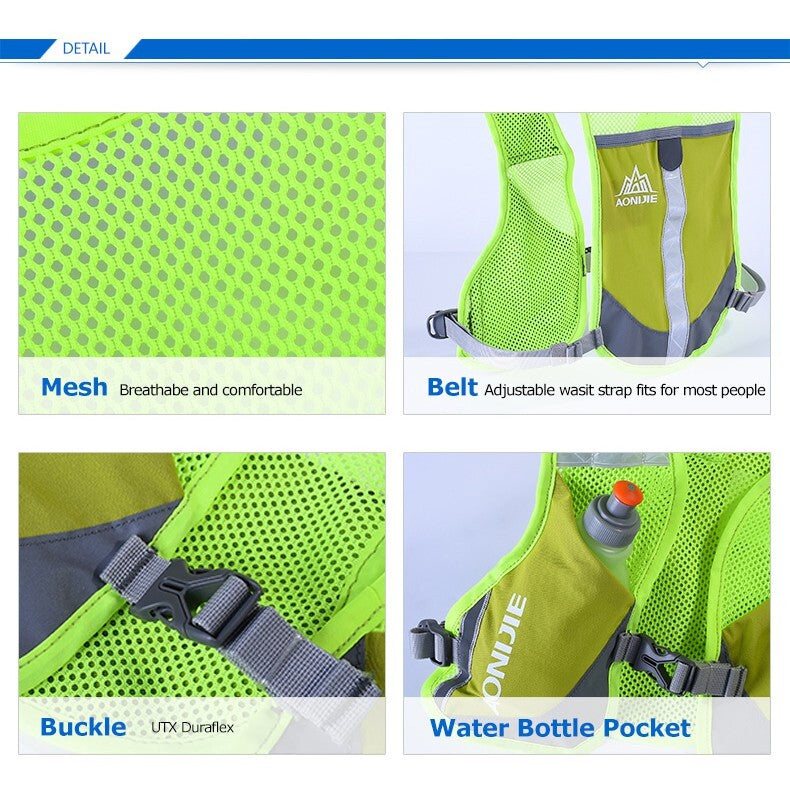 AONIJIE Reflective Running Vest Hydration Backpack  - GRAY